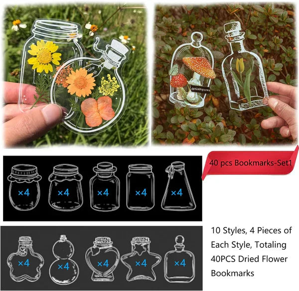 LAST DAY 85% OFF🔥Transparent Dried Flower Bookmarks